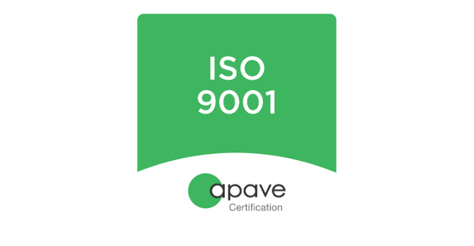 Certification qualité ISO 9001 délivrée par Apave Certification